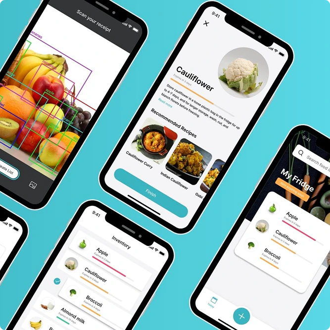 FridgeBuddy app screens